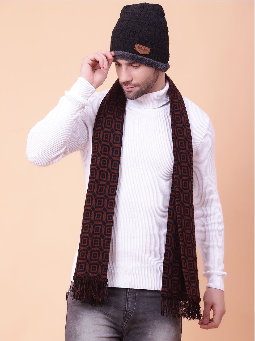 vesture Geometric Print Men Muffler-picture-12