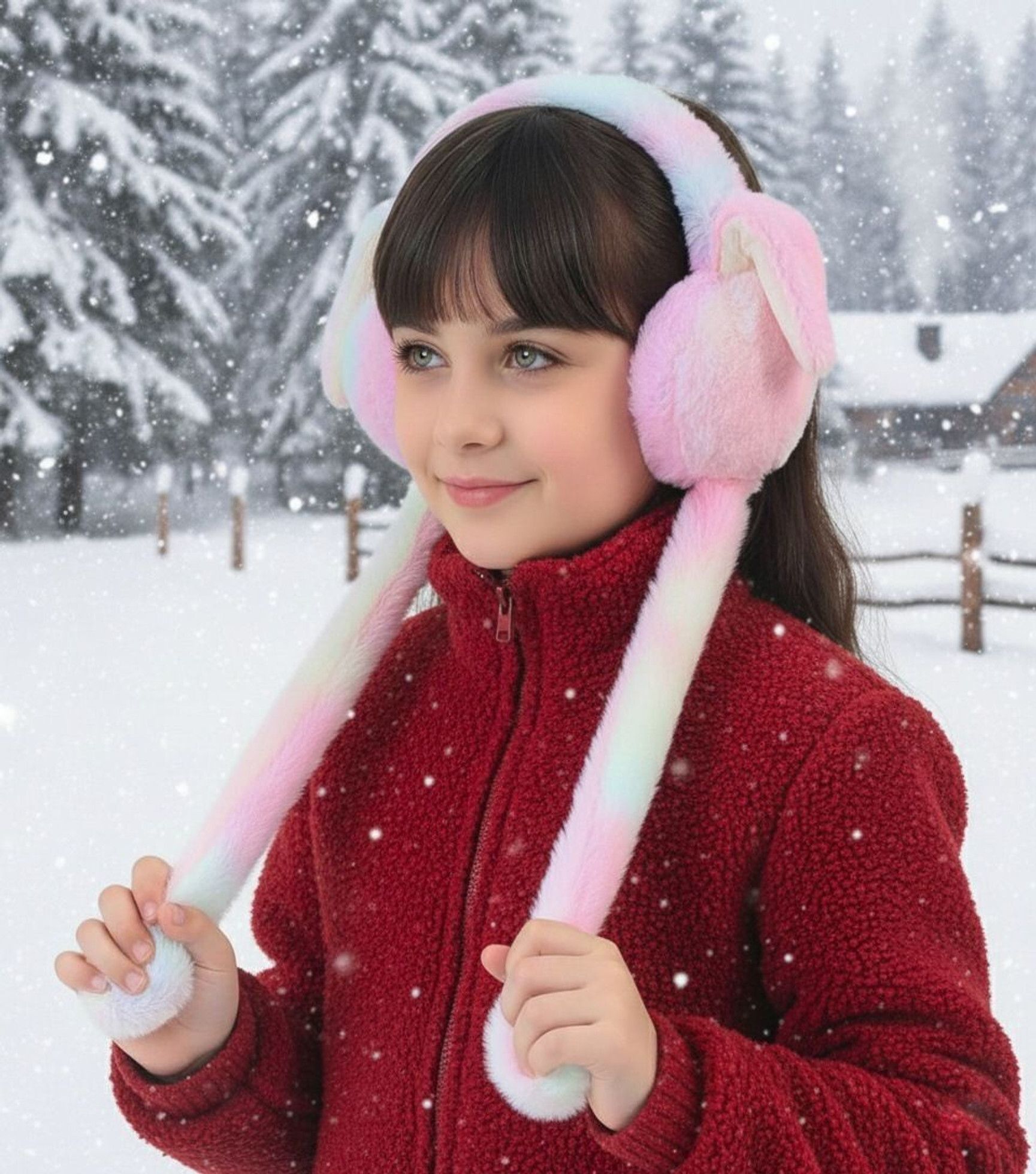 blackrod Cozy Plush Rabbit Ear Winter Earmuffs Chuchu Rabbit Sound for Women and Girls Ear Muff-picture-21