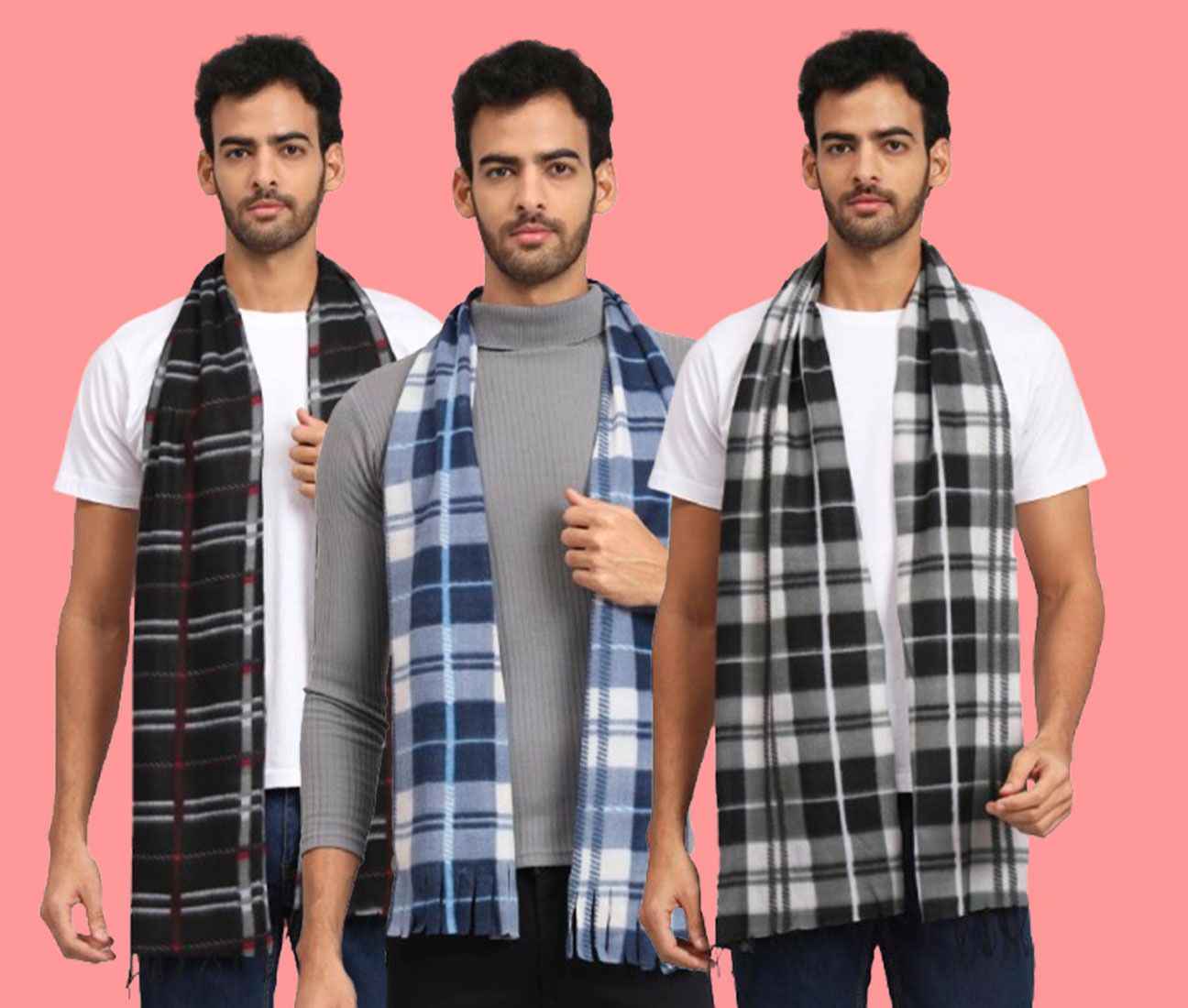 Fit N Fame Checkered Men Muffler-picture-11