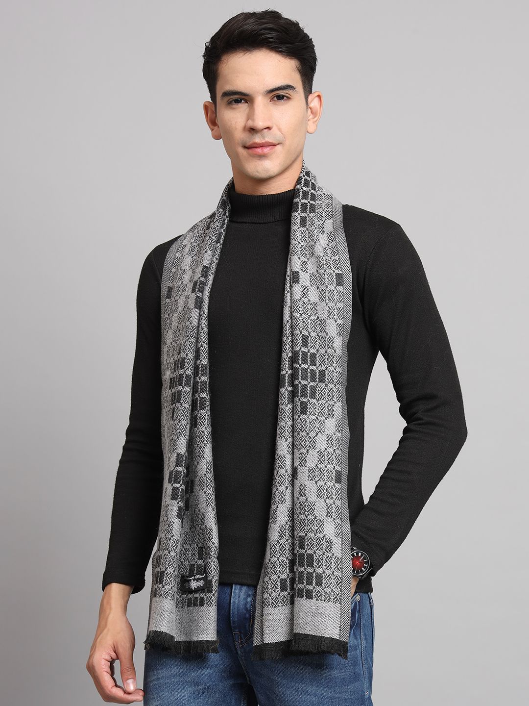 Ravaiyaa - Attitude Is Everything Geometric Print Men Muffler-picture-21