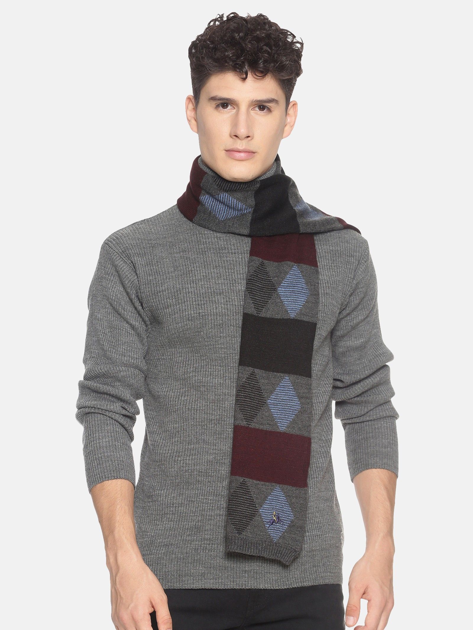 Jollyy Geometric Print Men Muffler-picture-10