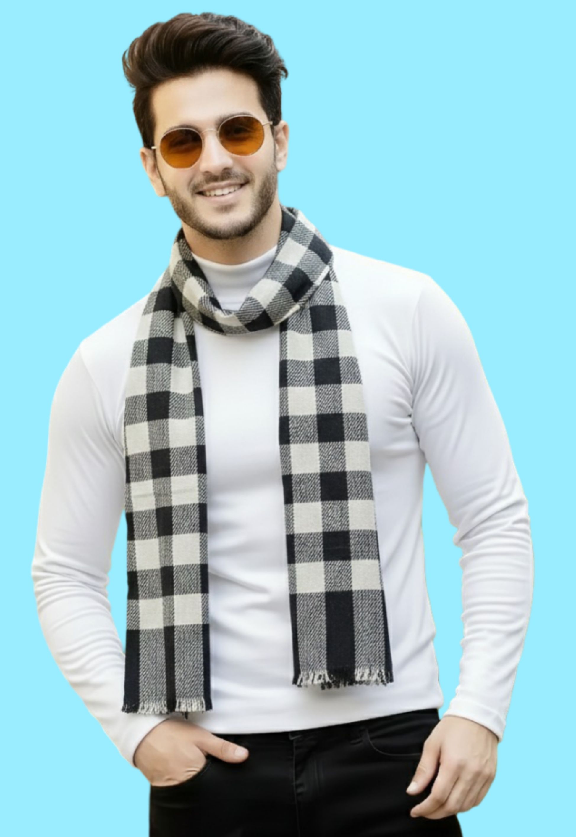 Lado Rani Woven, Checkered Men Muffler-image-31