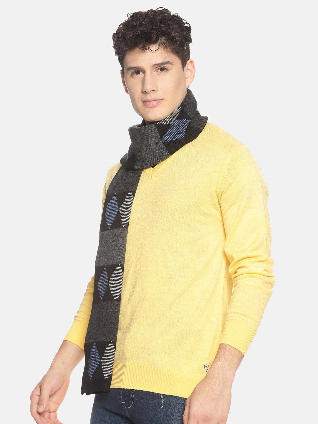 Jollyy Geometric Print Men Muffler-picture-40