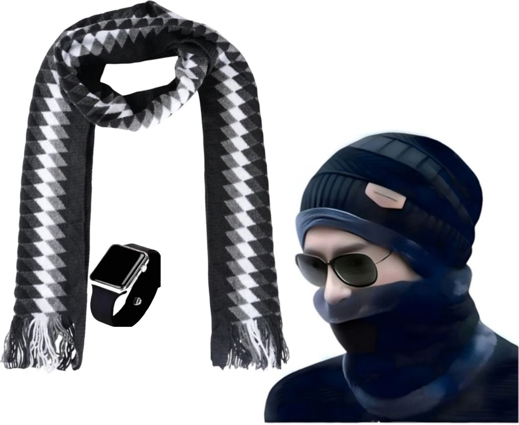 Clothing Zone Self Design Men Muffler-picture-42