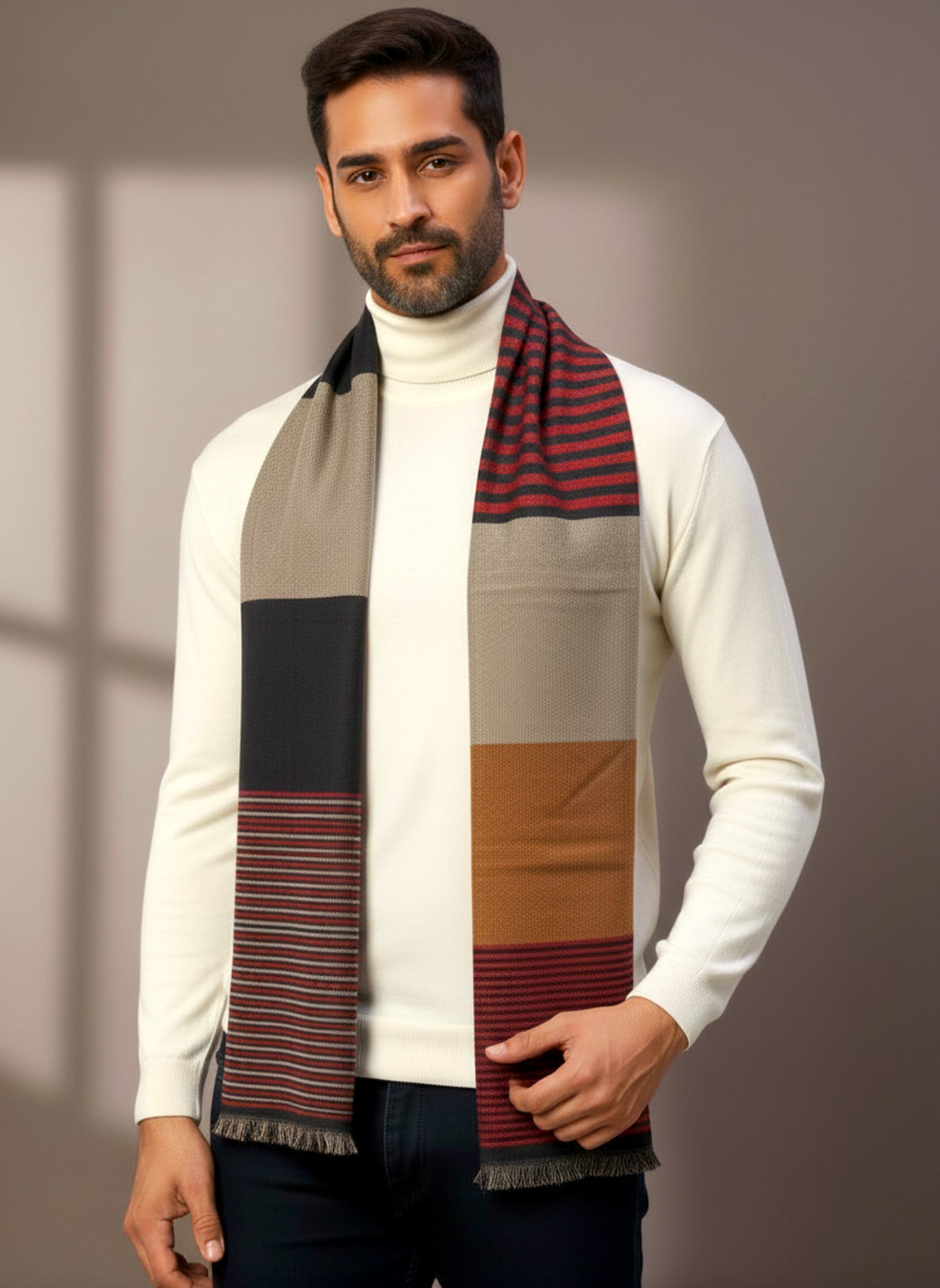 Zamour Geometric Print Men Muffler-picture-22