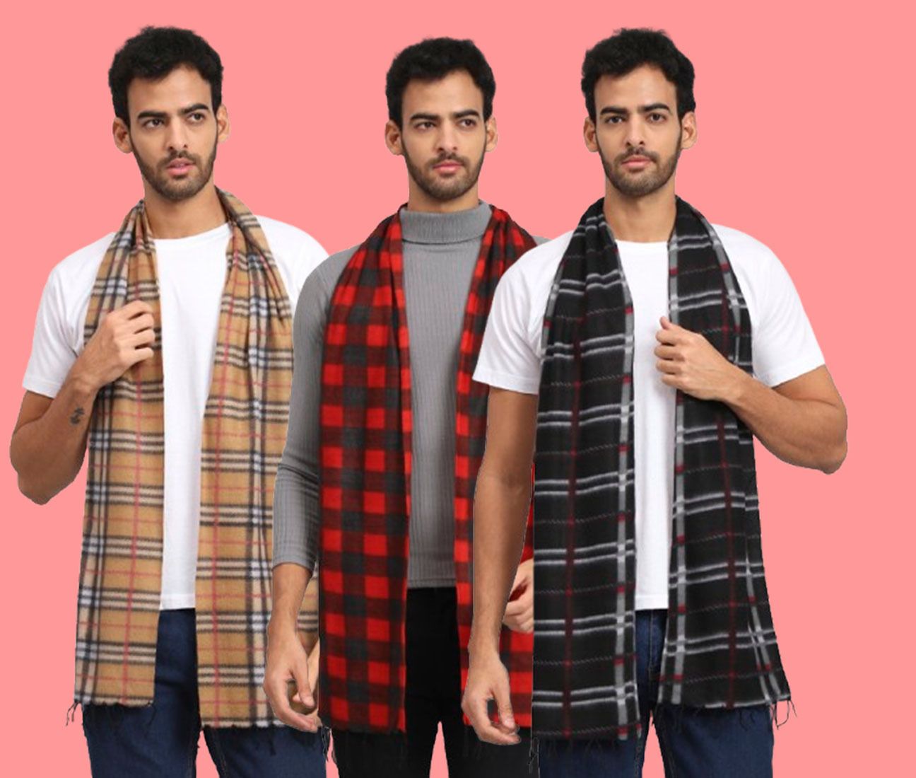 Fit N Fame Checkered Men Muffler-picture-13