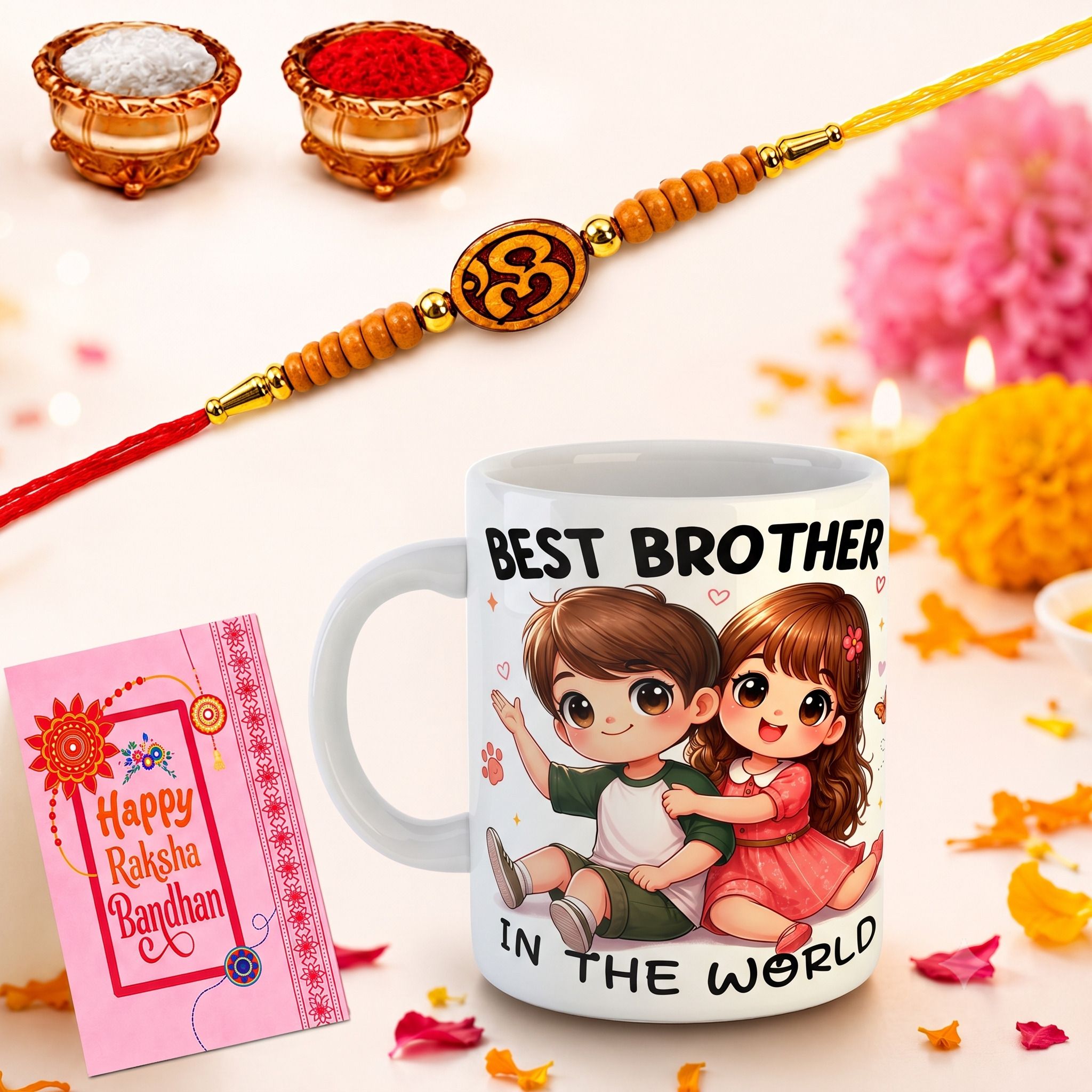 dharma gift Happy Rakhi Printed C19(1 Rakhi ,1,1 Card,1 Roli Chawal) Ceramic Coffee Mug-picture-20