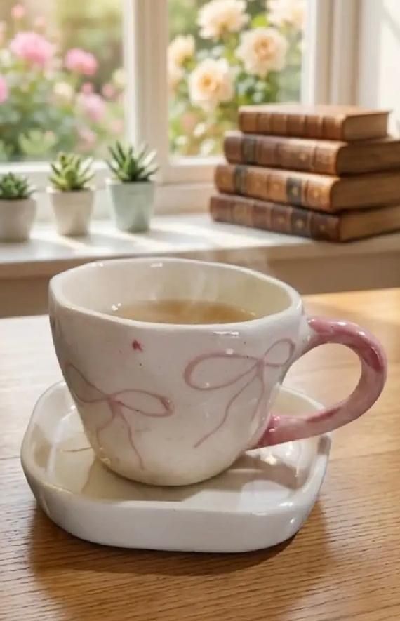 Pink bow Ceramic Coffee Mug-image-26