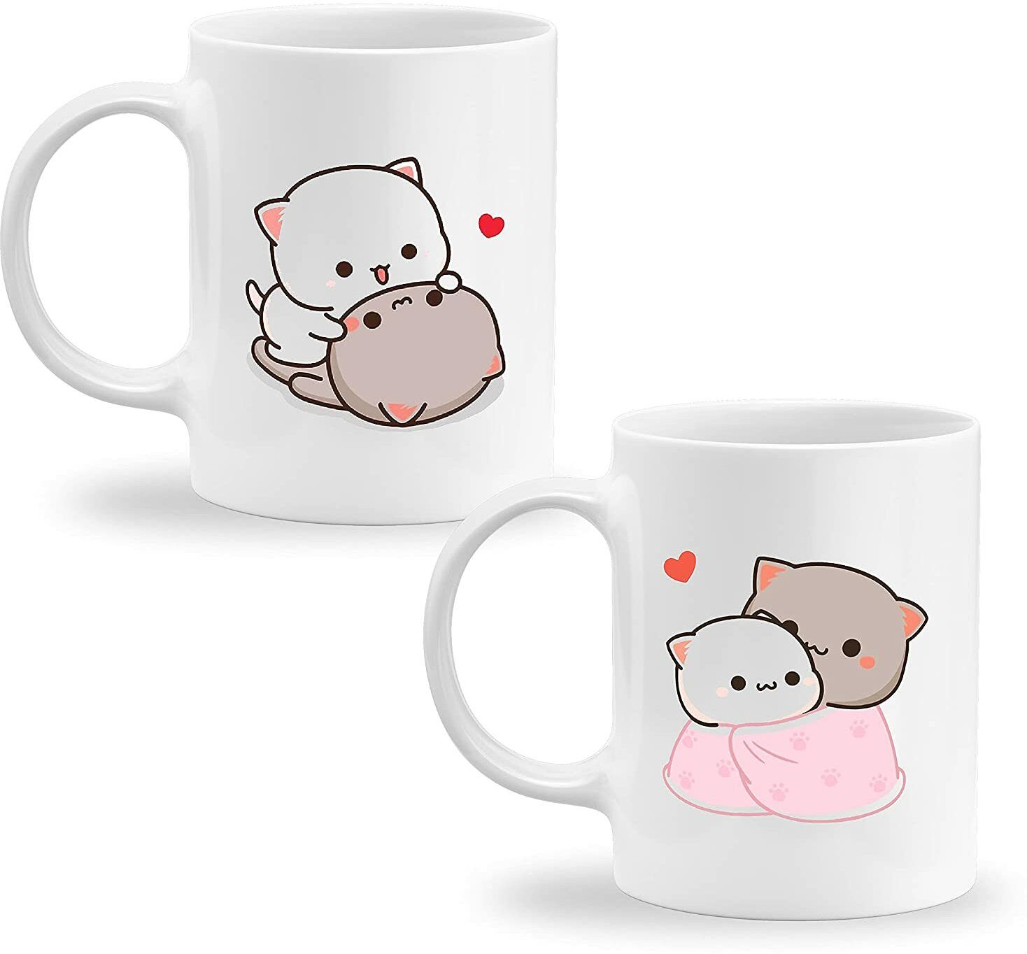 Goma & Peach Bear Printed Couple Coffees Brand Set of 2 Ceramic 11oz 350ml Ceramic Coffee Mug-image-7