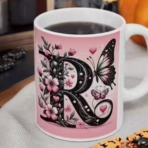 manorath R letter white ceramic coffee mug Ceramic Coffee Mug-picture-14