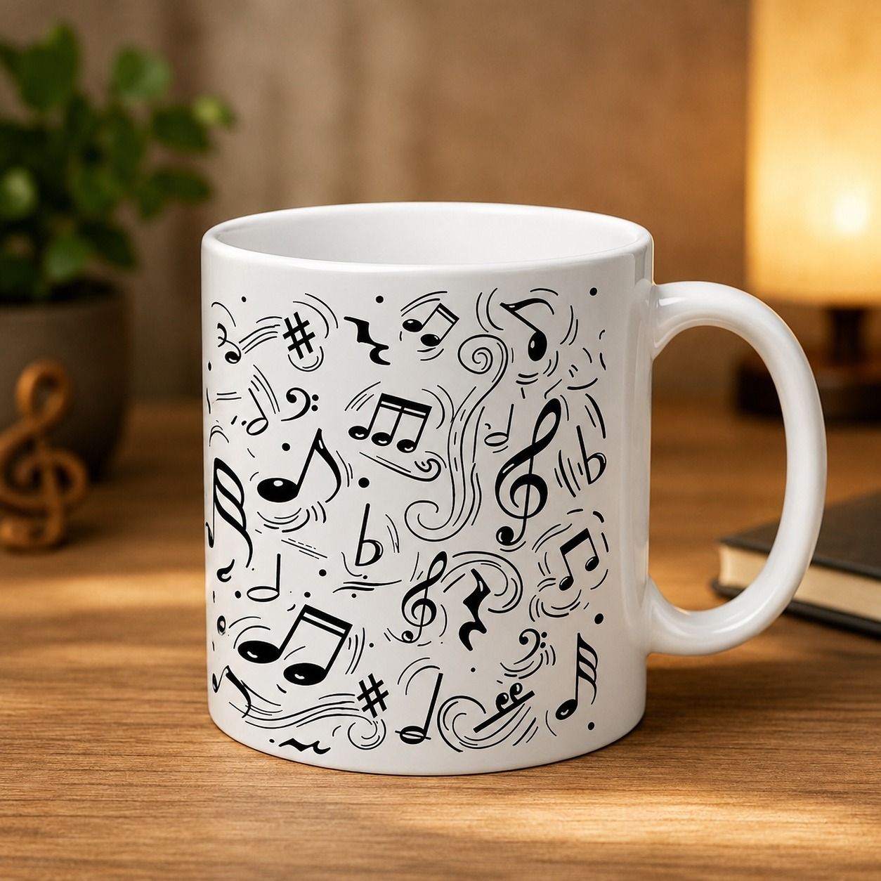 cupsy Music Notes Ceramic Coffee Mug-picture-1