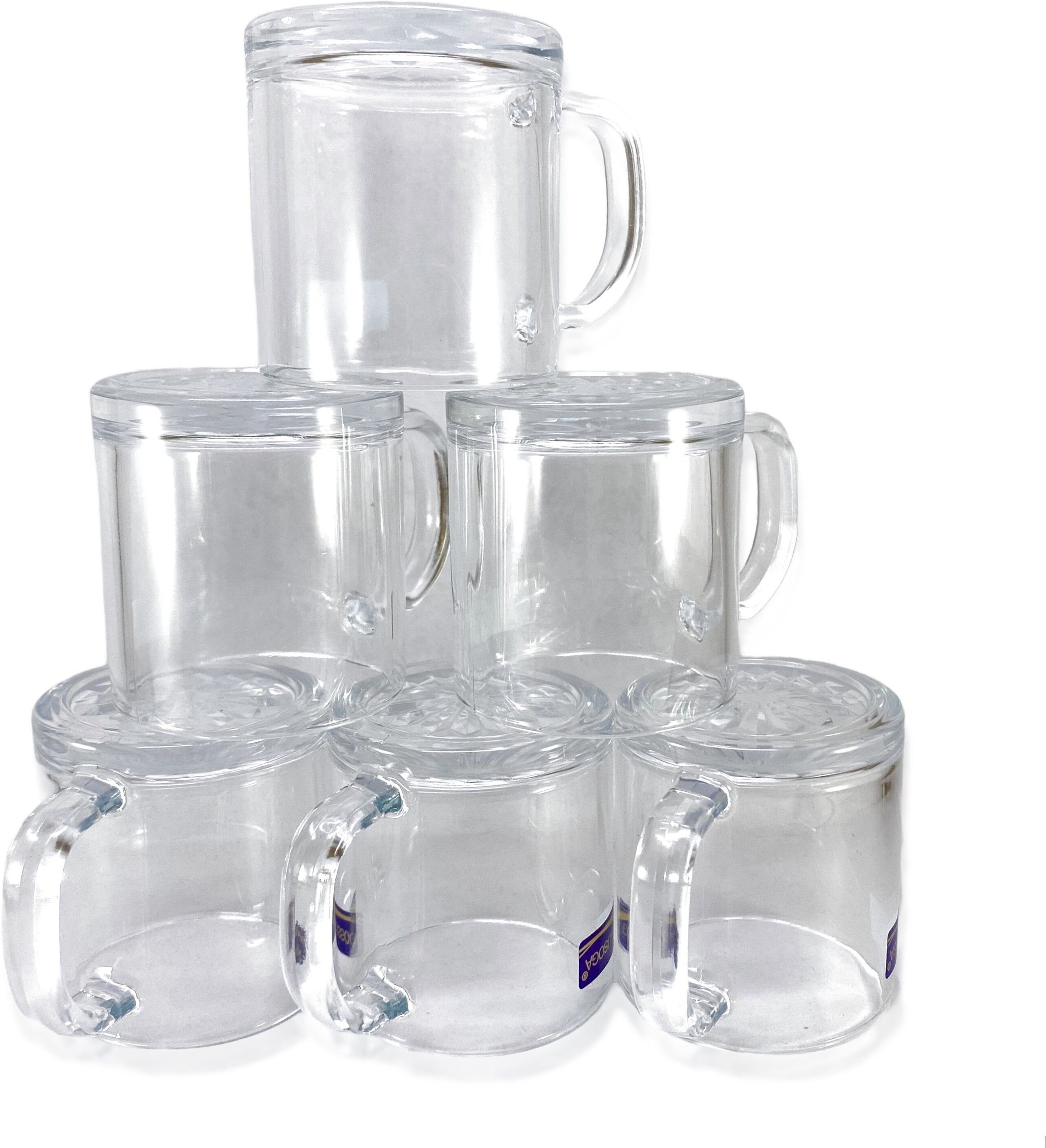 Pack of 6 Glass Transparent Tea Cup Coffee Cup Set of 6 Made of Crystal Clear Glass 180 ml