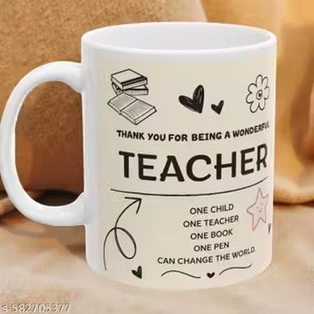 manorath TAHNK YOU TEACHER WHITE CERAMIC COFFEE MUG Ceramic Coffee Mug-picture-17