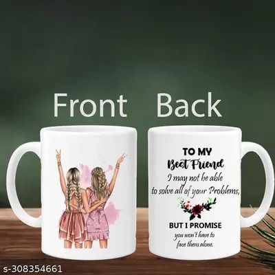 manorath Best Friends Forever Printed with Coaster Combo Gift for Friend, Brother, Sister Ceramic Coffee Mug-picture-28