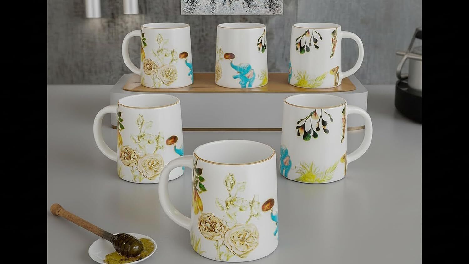 Premium Ceramic Tea Coffees Set of 6, 300 ml Each-03 Ceramic Coffee Mug-image-47