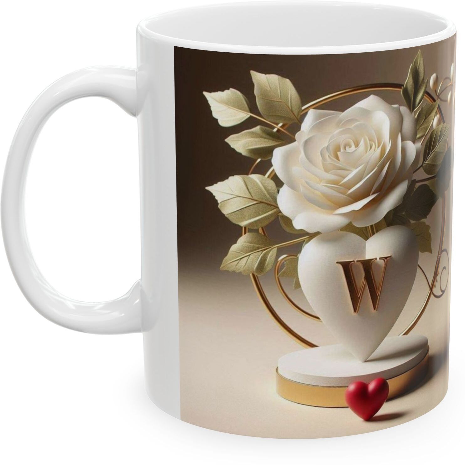 LETTER W WHITE CERMIC COFFEE MUG GIFTS FOR FRIEND Ceramic Coffee Mug-image-7