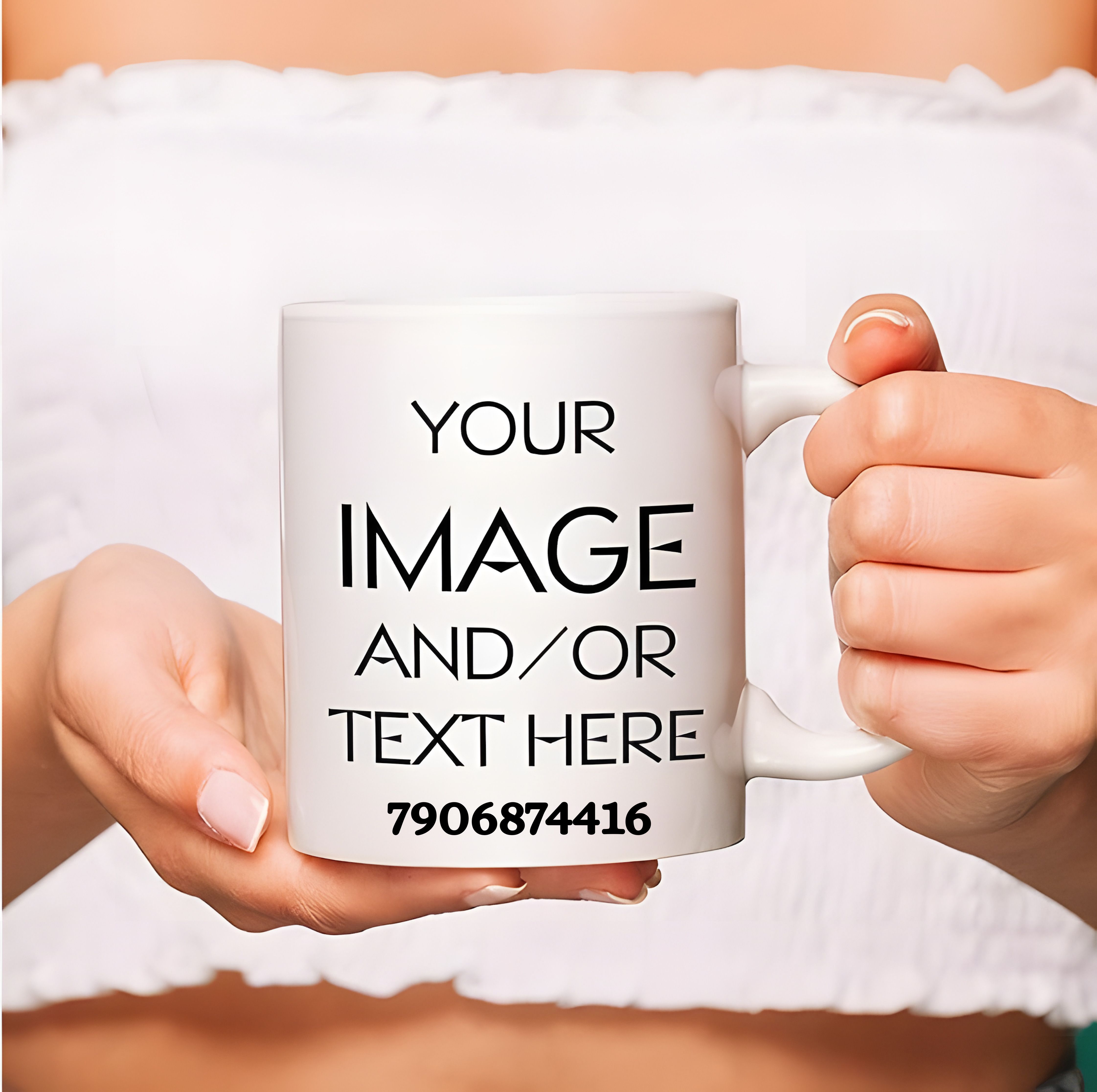 Personalized Gift - Custom Text, Logo, Or Photo Ceramic Coffee Mug-image-1