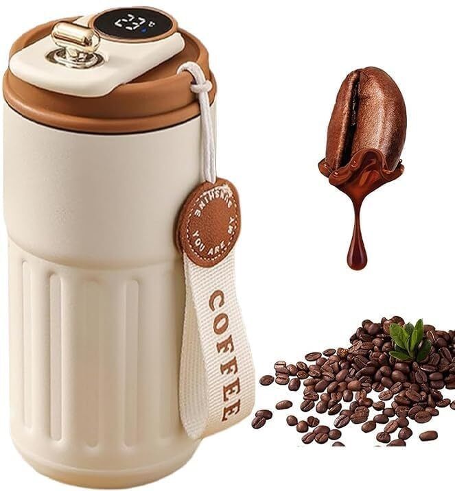 Coffee Cup Digital Display, Thermos Flasks, 460 ml Stainless Steel Coffee Mug-image-25