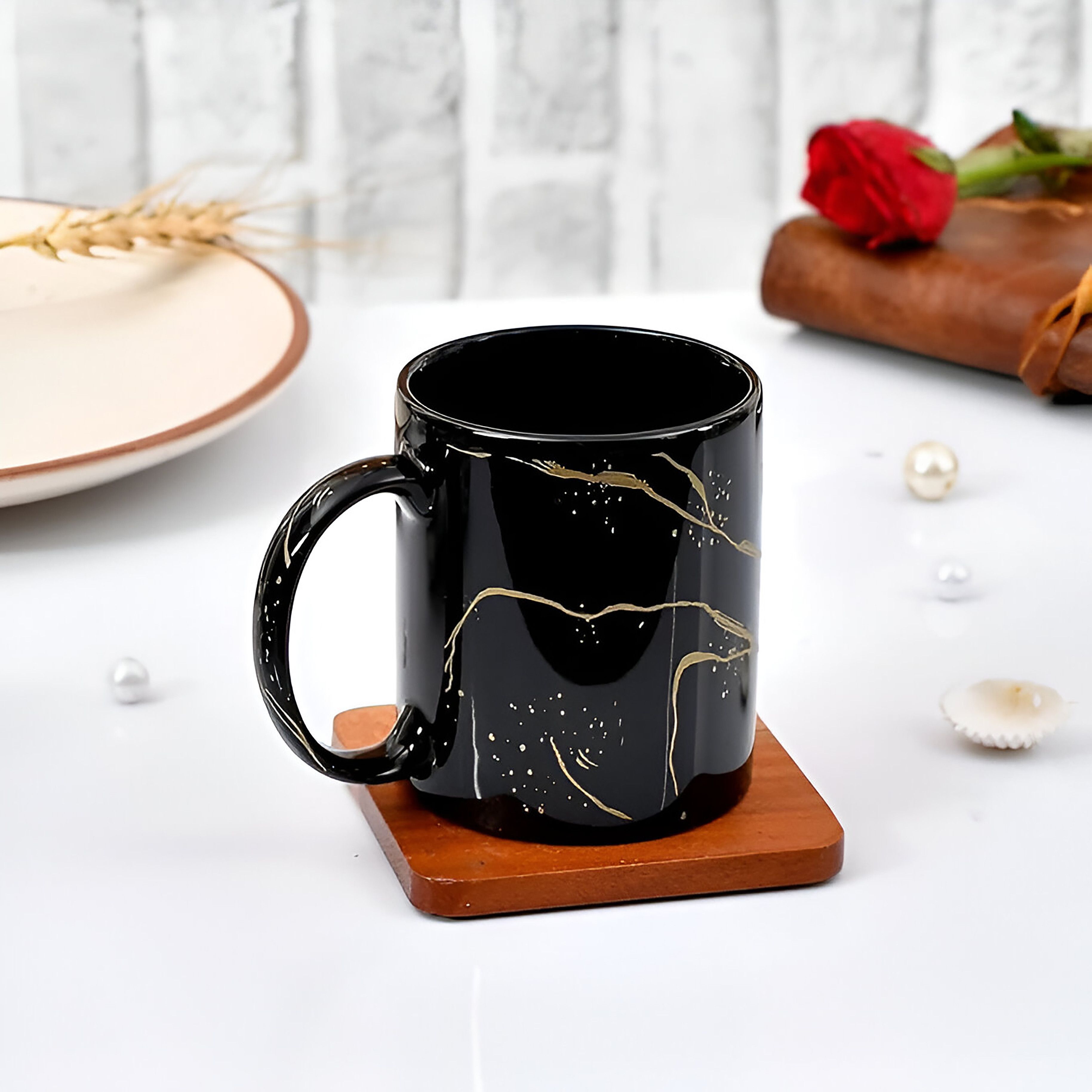 zori Golden Marble Ceramic Coffees for Daily Use Microwave Safe Cylindrical Ceramic Coffee Mug-picture-36