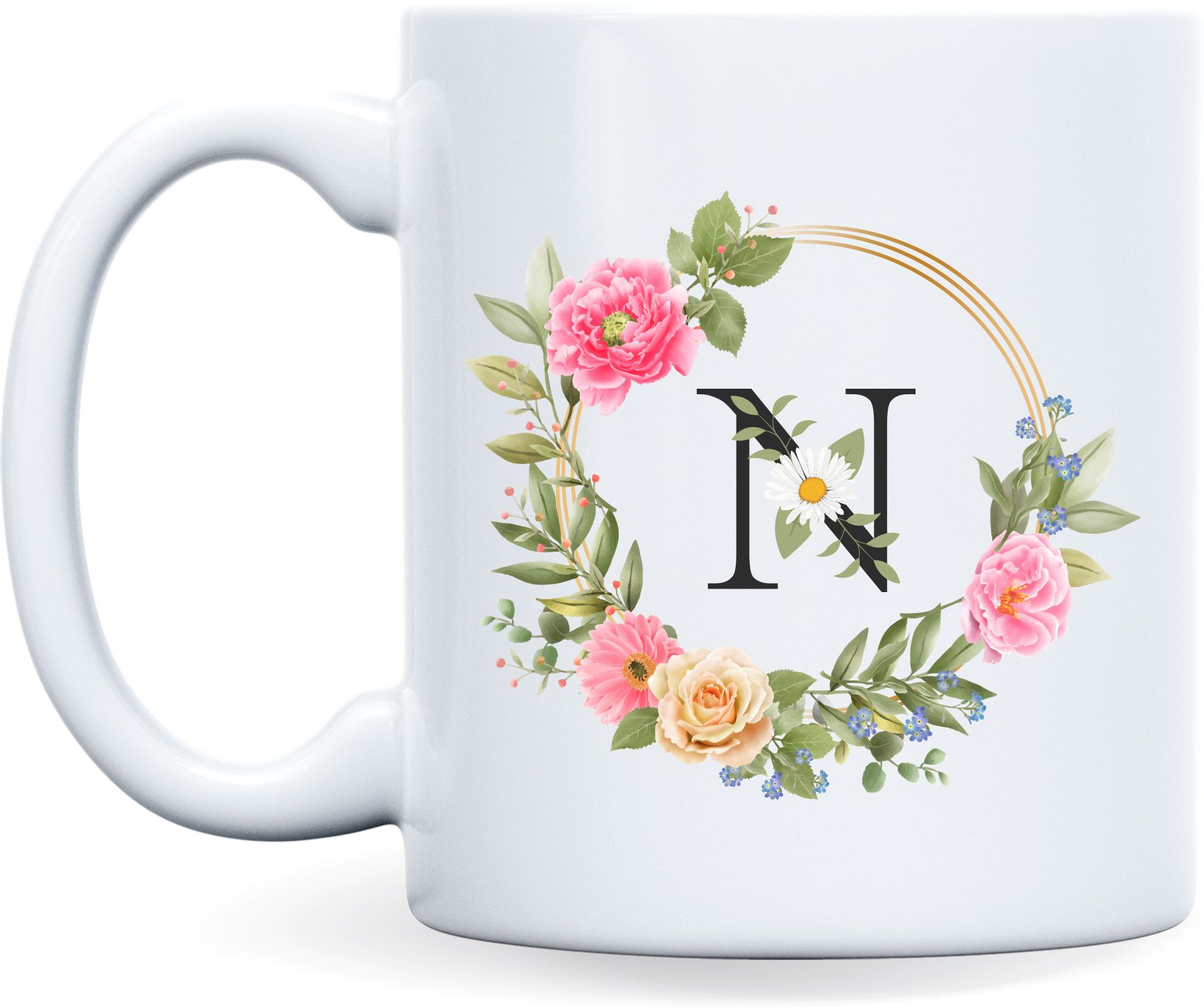 ar creative Letter N Flower Alphabet Coffee, Perfect Gifting Idea For Your Loved Ones Ceramic Coffee Mug-picture-25
