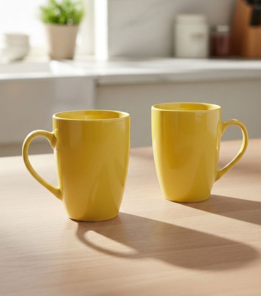 Yellow colour mug/ ceramic mug/ coffee mug/ tea mug/ plain mug Ceramic Coffee Mug-image-27