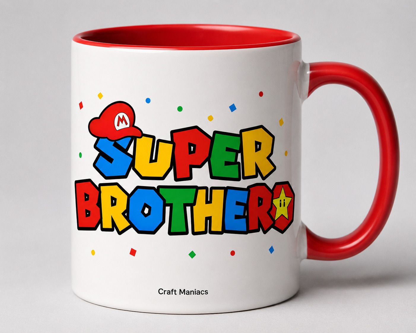SUPERBROTHER MARIO 330 ML RED RIM MUG FOR BEST BROTHER Ceramic Coffee Mug-image-39