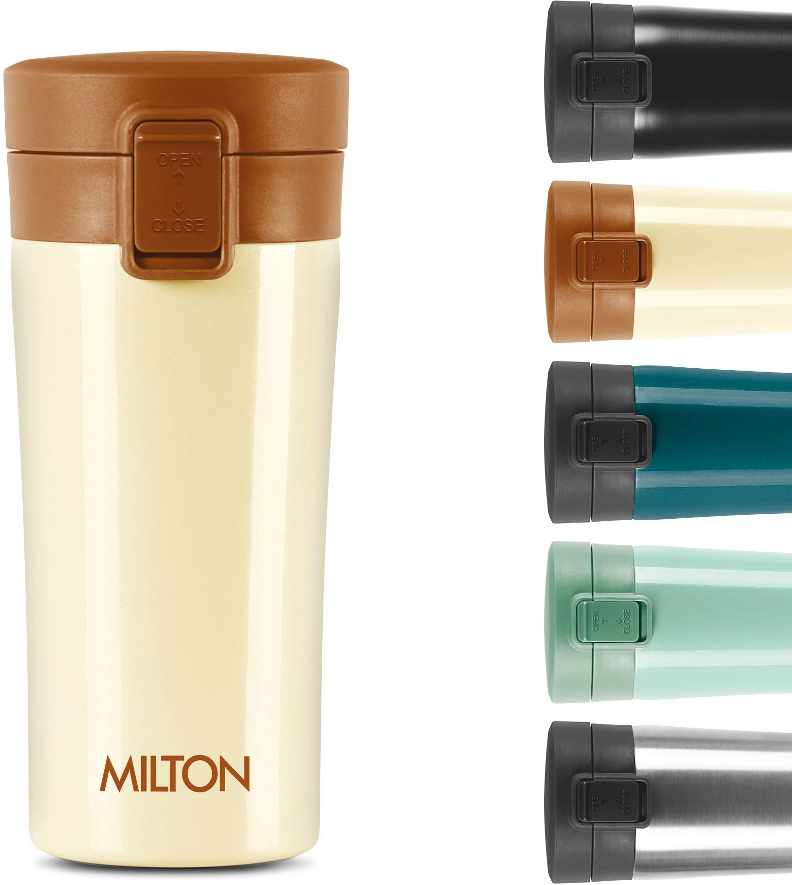 milton Insulated Steel Coffee Travel, ISI Certified, Anti Skid Bottom,Ivory Stainless Steel Coffee Mug-picture-24
