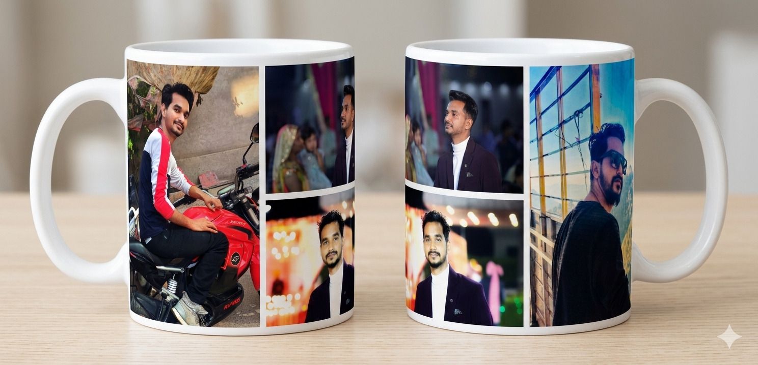 4 Photo, Four Photo, Personalized Photo, Collage, Ceramic Coffee Mug-image-34