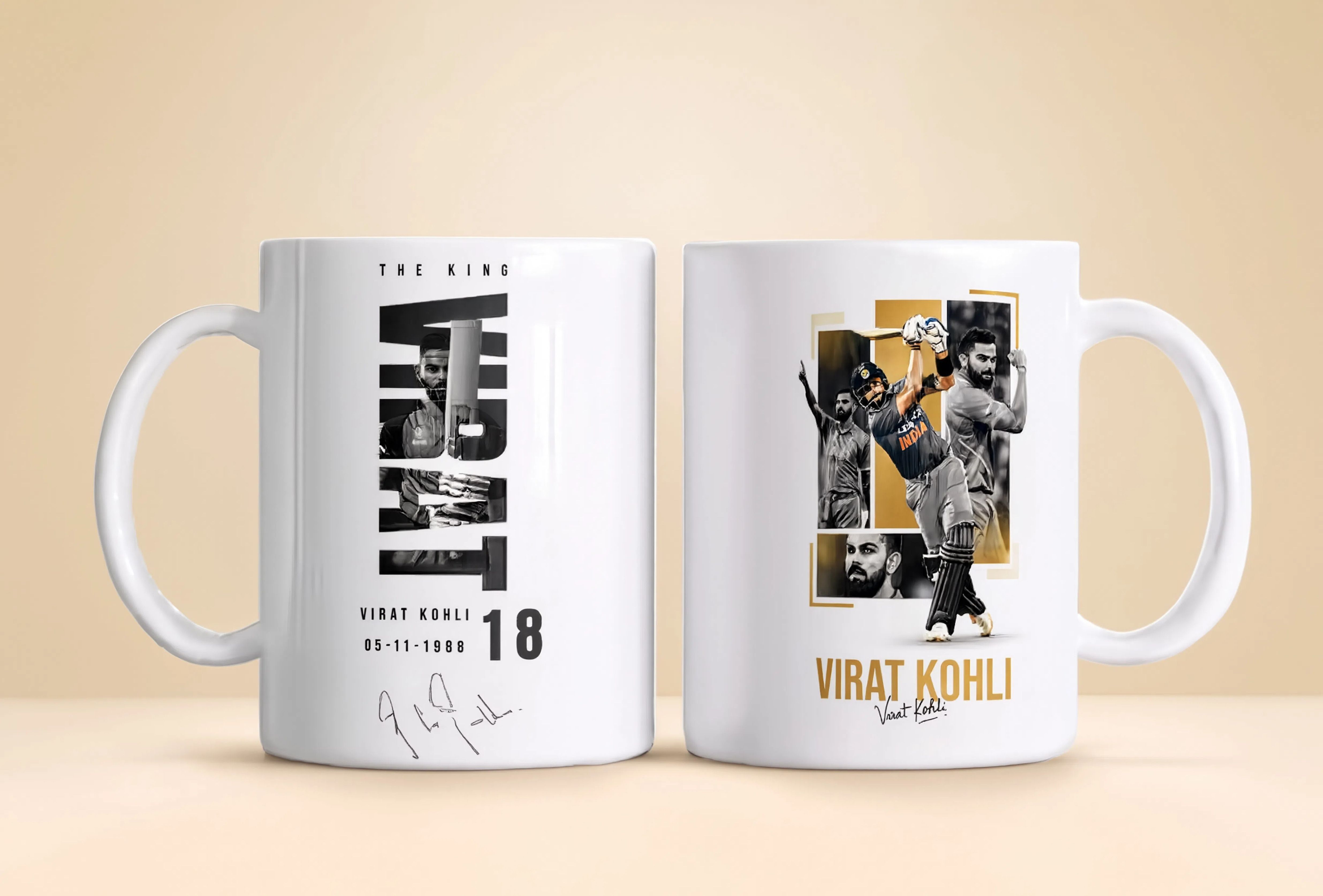 Virat Kohli 18 Ceramic Coffee pack of 1 Ceramic Coffee Mug-image-28