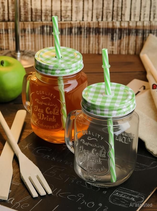 m s megaslim High Quality Ice Cream Cold Drink Infusion Bottle Coffee Water bottle Office Water Bottles Mason Jar Bottle Cold Drinkware with handle glass Glass Mason Jar-picture-28