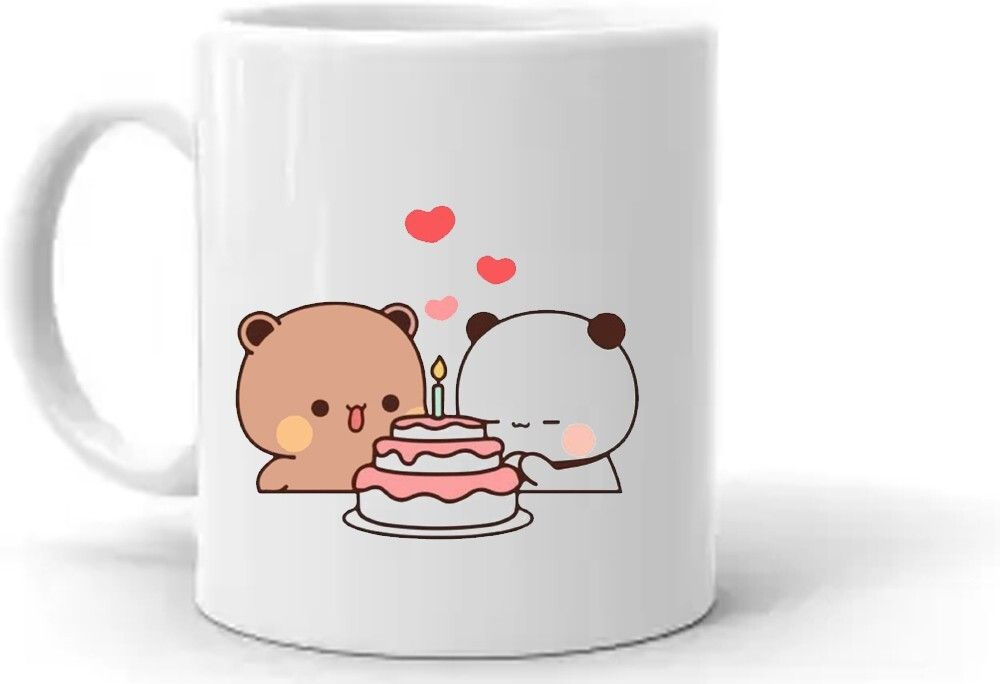 bubu dudu with cake Ceramic Coffee Mug-image-30