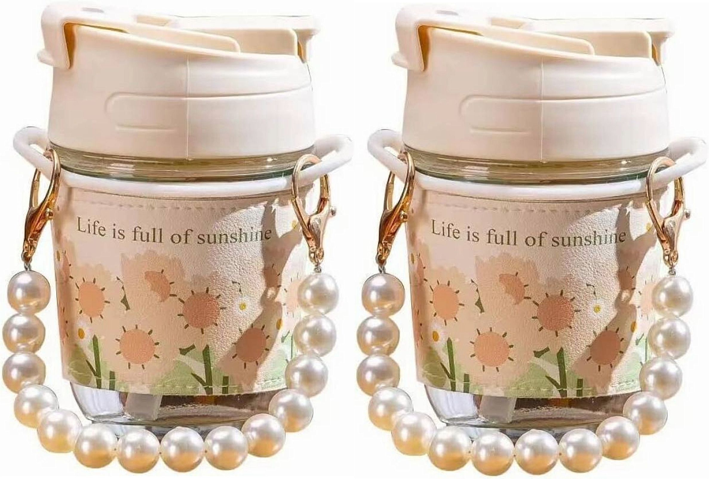 PACK OF 2_Moti_Glass 0.2 Glass Coffee (350 ml, Pack of 2) Glass Coffee Mug