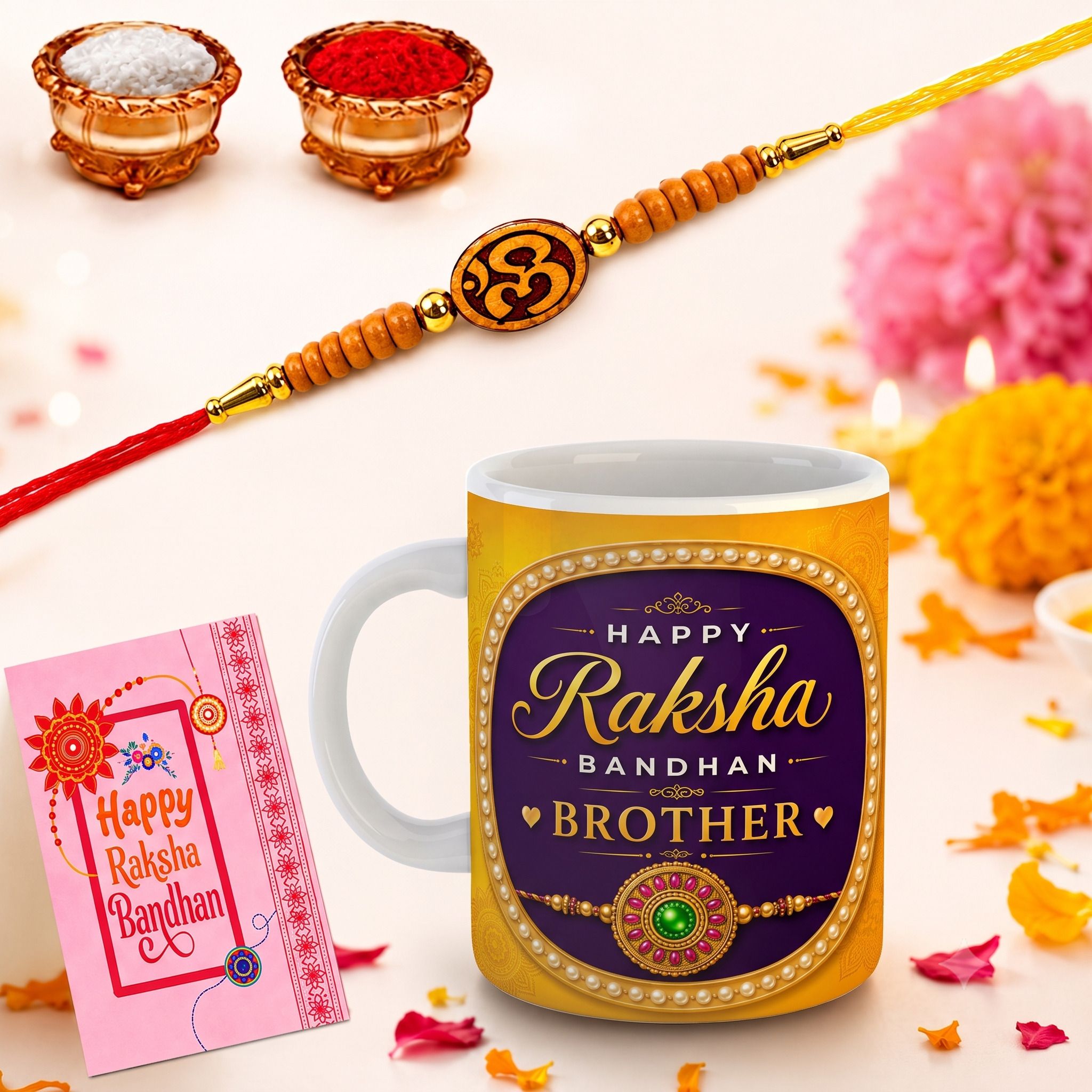 uniarawalas Happy Rakhi Printed C132(1 Rakhi ,1,1 Card,1 Roli Chawal) Ceramic Coffee Mug-picture-22
