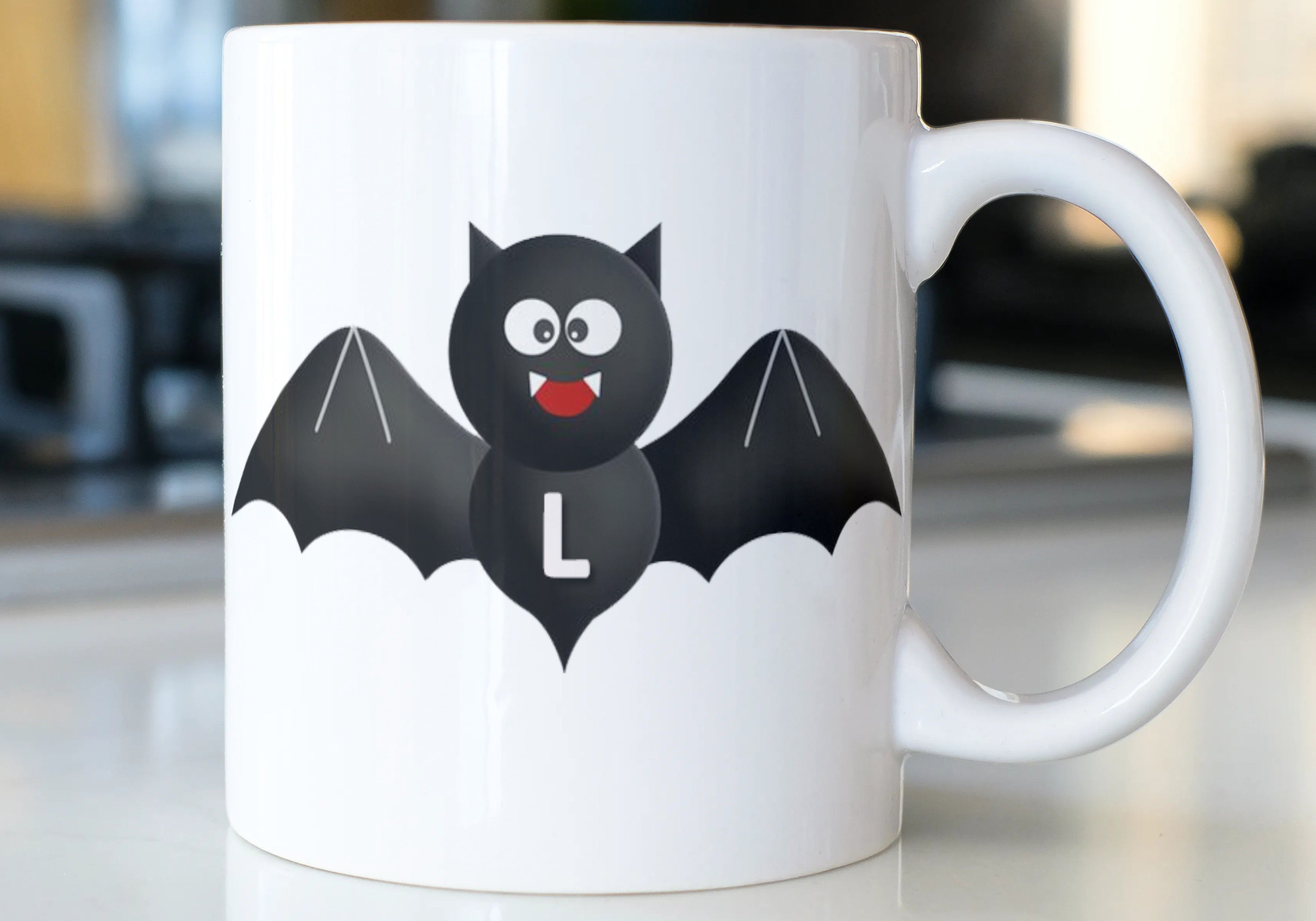 Bat Letter L , Letter L Alphabet Best Gift for Friends Who's Name Start With Ceramic Coffee Mug-image-39
