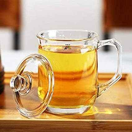 mirim classy glass mug glass lid for milk, coffee, Juice Best for Home & office Use Glass Coffee Mug-picture-26
