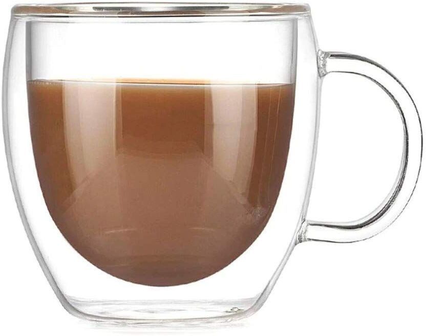Double Wall Glass 250 ml Borosilicate Double Layer Tea Coffee Glass Coffee Mug-image-5