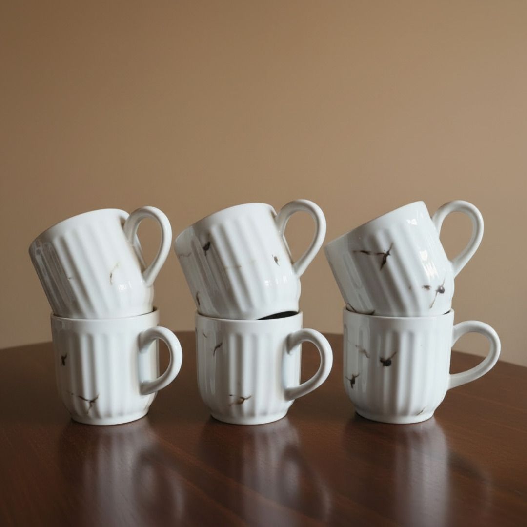 shailzz's Pack of 6 Bone China Tea Cups Set of 6 | Coffee Mugs for Home Office, perfect for gifting-picture-35