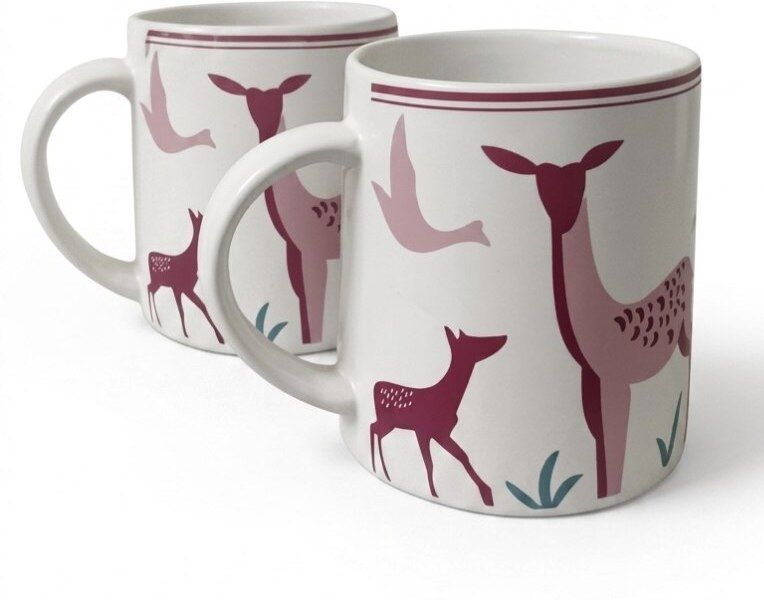Elegant Ceramic Coffee Set (Pack of 1) – Deer Print Ceramic Coffee Mug-image-45