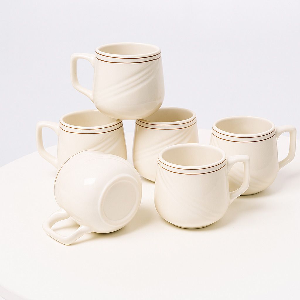 Pack of 6 Bone China Tea Cups Set of 6 | Coffee Mugs for Home Office, perfect for gifting
