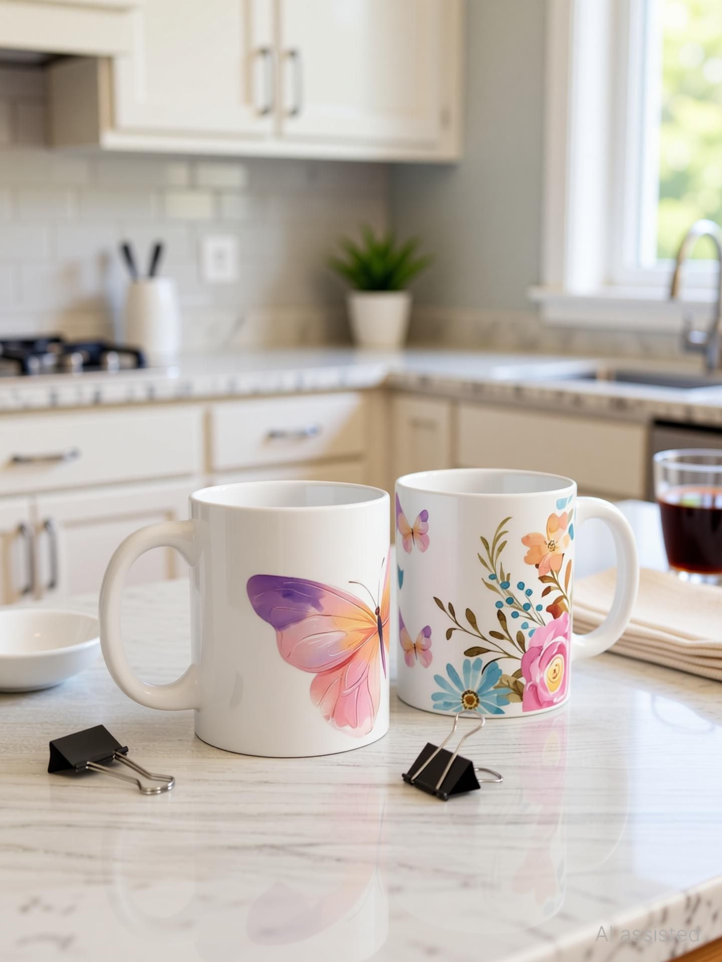 giftspedia BUTTERFLY BODER White Ceramic Coffee (350 Ml)Best Gift Ceramic Coffee Mug-picture-11