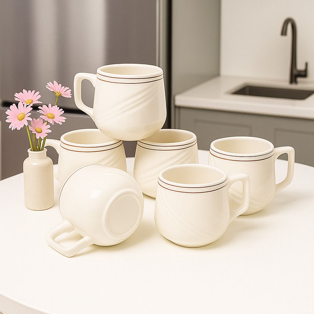 shailzz's Pack of 6 Bone China Tea Cups Set of 6 | Coffee Mugs for Home Office, perfect for gifting-picture-18