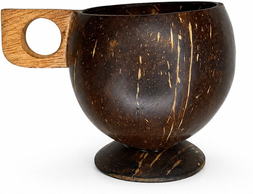 Mithulya Handmade Coconut Shell Tea Cup | Eco-Friendly Drinkware Wood Coffee Mug-image-4