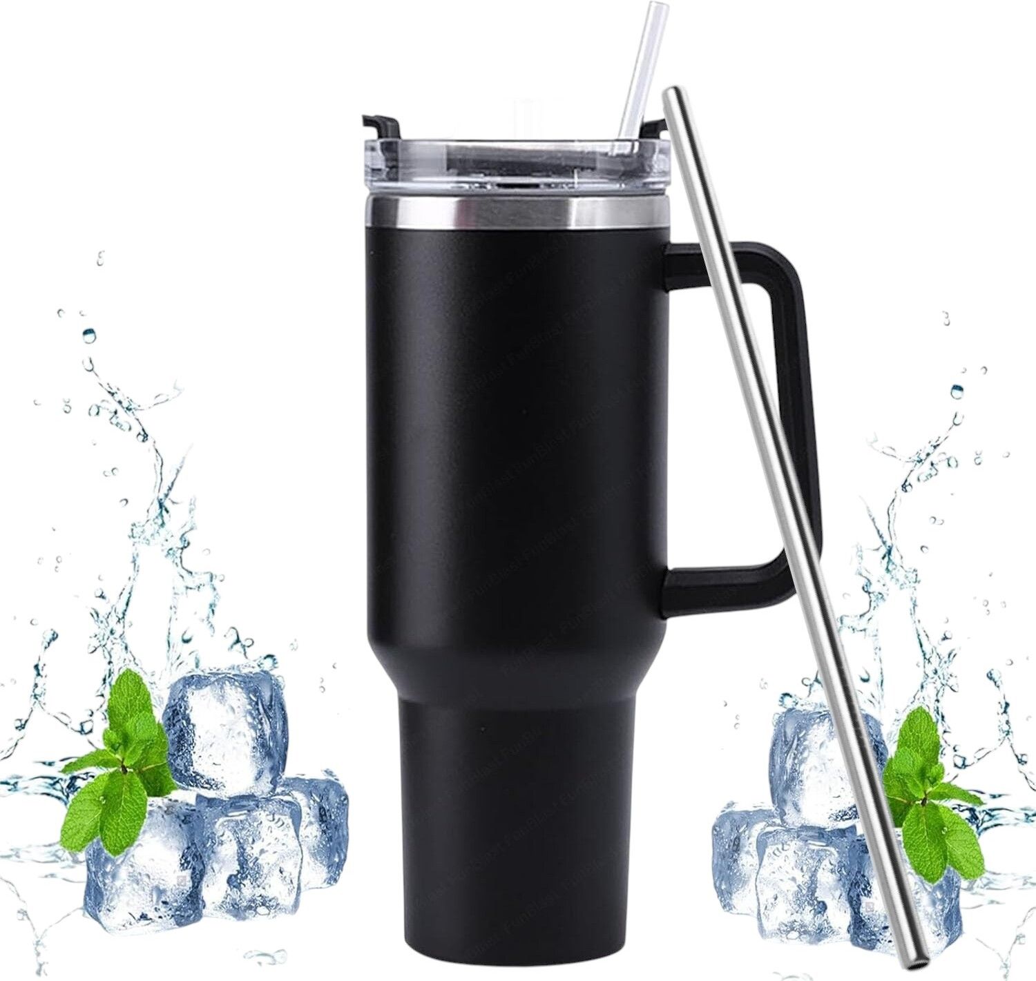 trishakti Tumbler with Handle and Straw Lid Water Bottle Travel Coffee Cup Hot &Cold Stainless Steel Tumbler-picture-25
