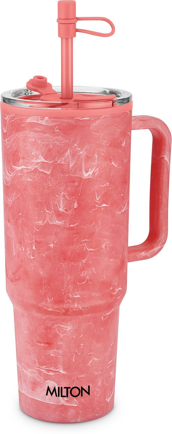 milton Puris 1200 Water Tumbler | 2-in1 Lid Sip or Gulp Handle, 1200 ml, Pink Plastic Tumbler-picture-13