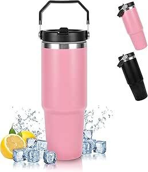 900ml TUMBLER Vacuum mug with Handle Tumbler with Lid and Straw Travel Tumbler Stainless Steel Tumbler-image-45