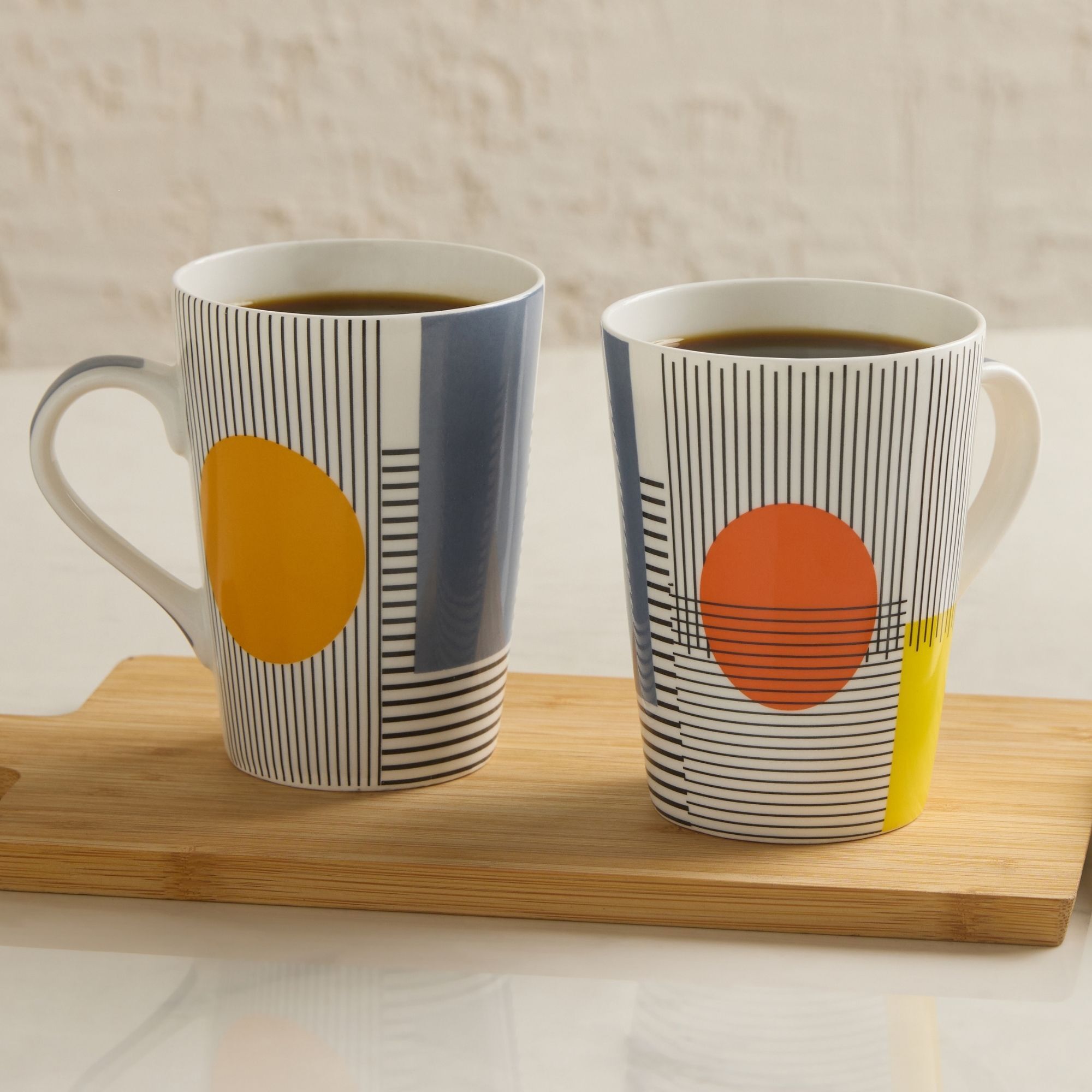 united colors of benetton Bone China Set of 2 - 320ml Printed Cups for Tea, Coffee & Hot Beverages Bone China Coffee Mug-picture-17