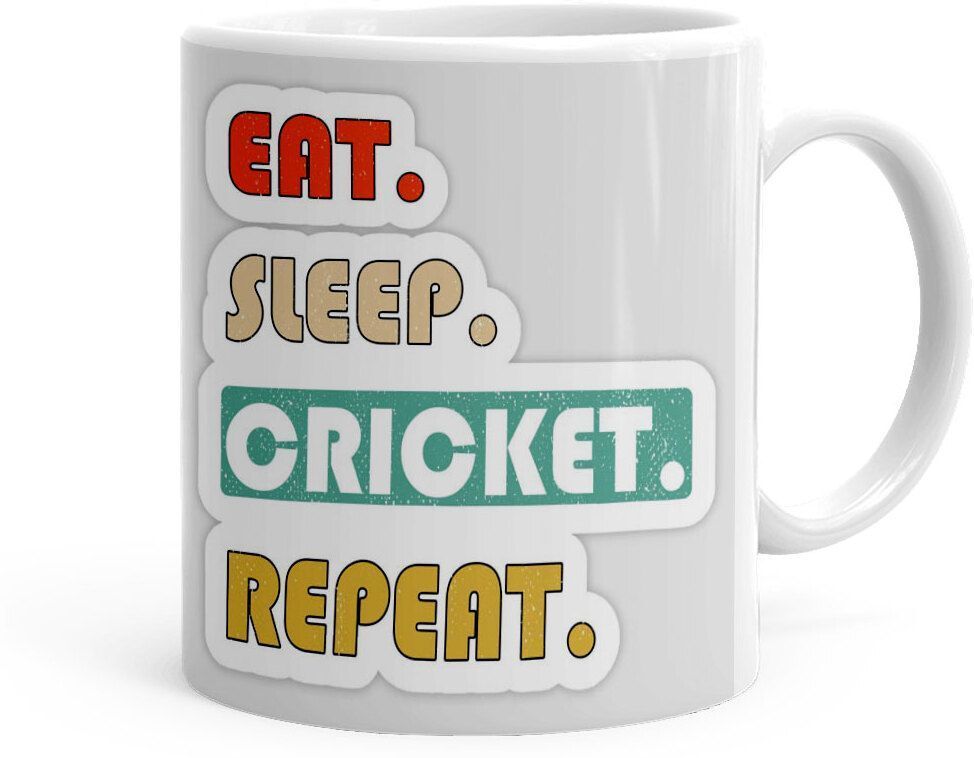 Eat Sleep Cricket Repeat Printed(Ps250644) Ceramic Coffee Mug-image-49