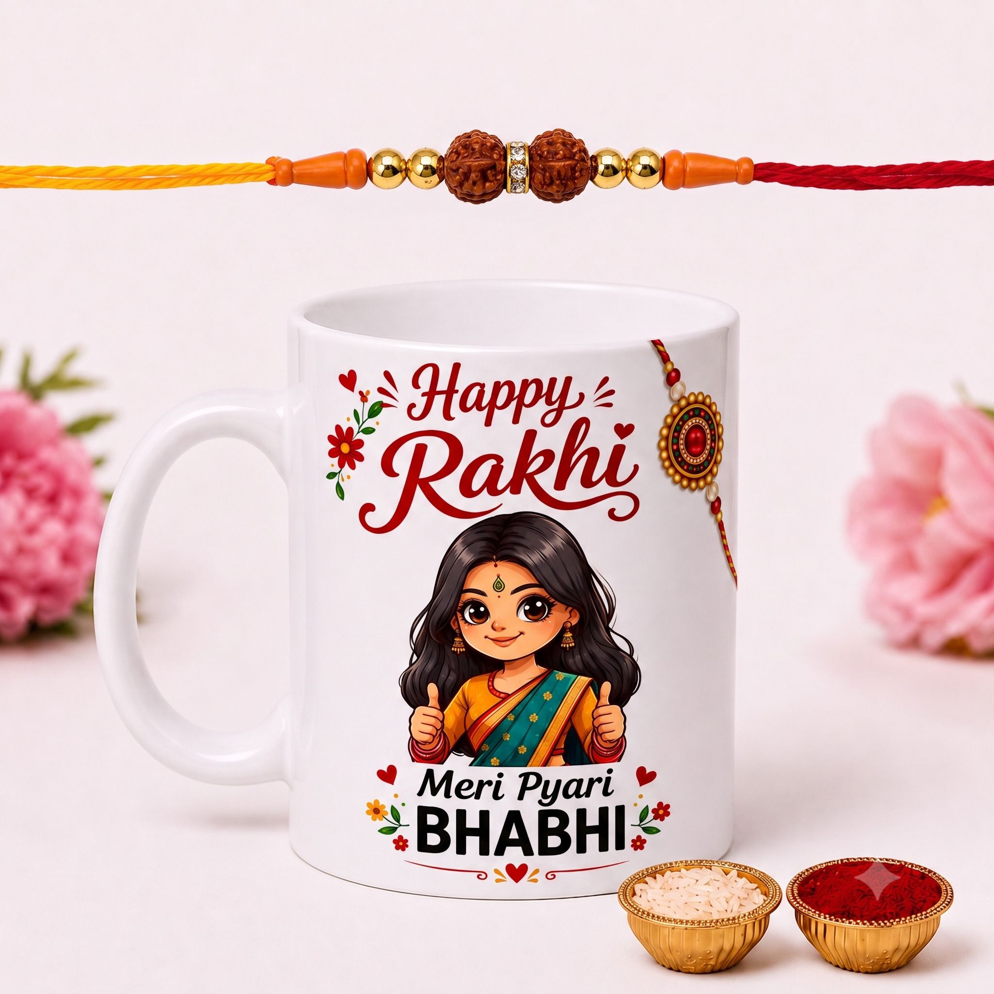 Rakhi Set For Brother Printed Coffee A52(1 Rakhi ,1 and Roli Chawal) Ceramic Coffee Mug-image-29