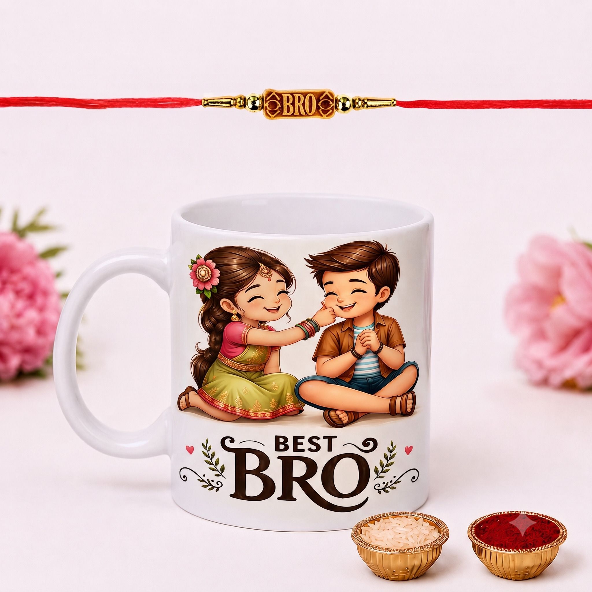 dharma gift Happy Rakshabandhan Printed A13(1 Rakhi ,1 and Roli Chawal) Ceramic Coffee Mug-picture-33
