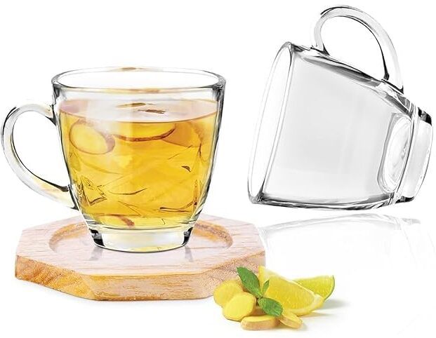 le chiic square Glass Tea Cup Set Clear Crystal Tea & Coffee Cups with Handle, Glass Coffee Mug-picture-23